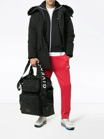 Shop Givenchy Black, White And Red Oversized Logo Tote