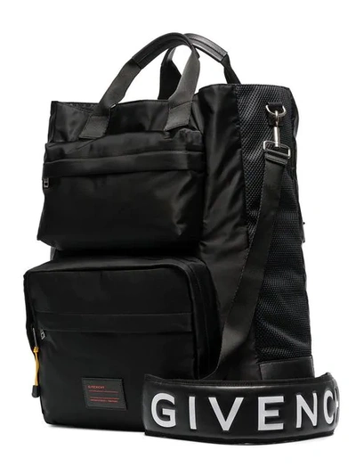 Shop Givenchy Black, White And Red Oversized Logo Tote