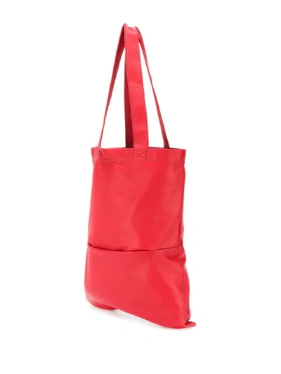 Shop Rick Owens Contrast Logo Tote In Red