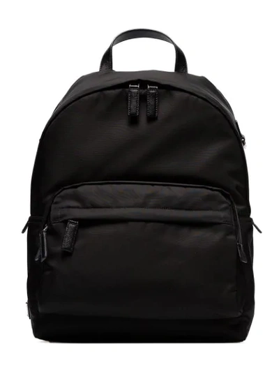 Shop Prada Classic Logo Plaque Backpack In Black