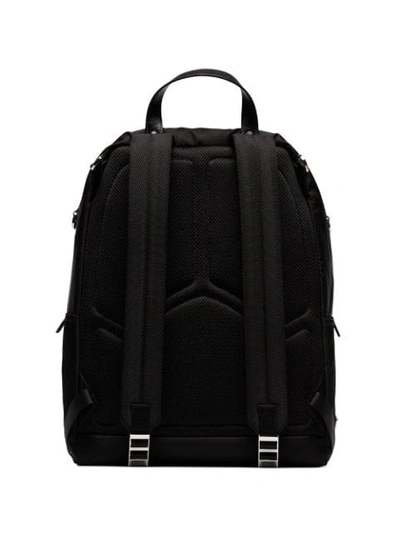 PRADA CLASSIC LOGO PLAQUE BACKPACK - 黑色