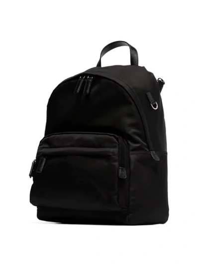 Shop Prada Classic Logo Plaque Backpack In Black