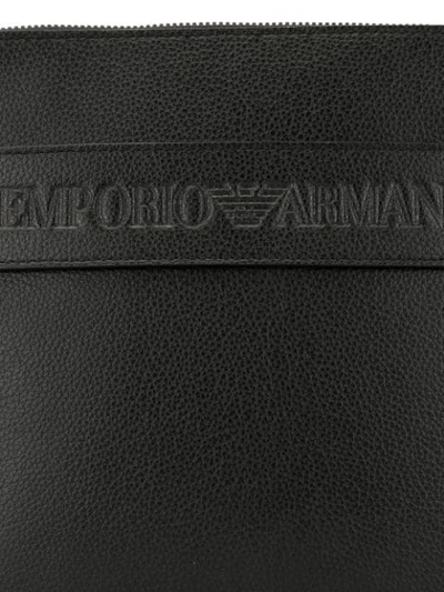 Shop Emporio Armani Front Logo Shoulder Bag In Black