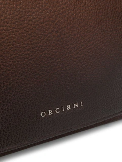 Shop Orciani Burnished Leather Messenger Bag In Brown