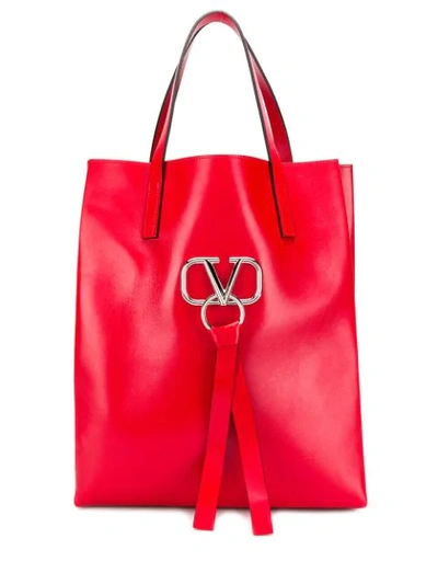 Shop Valentino Vring Tote Bag In Red