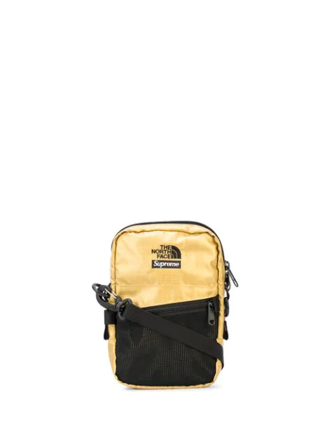 supreme north face shoulder bag gold
