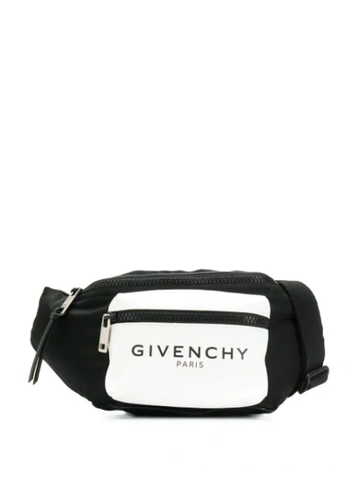 Shop Givenchy Paris Logo Print Belt Bag In Black