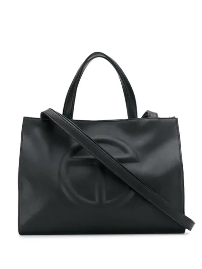 Shop Telfar Medium Logo Shopping Bag In Black