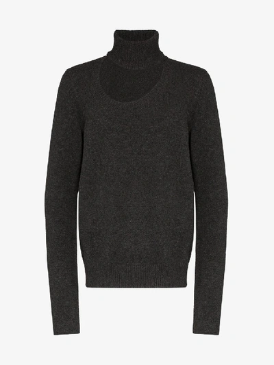 Shop Bottega Veneta Cutout Cashmere Sweater In Grey