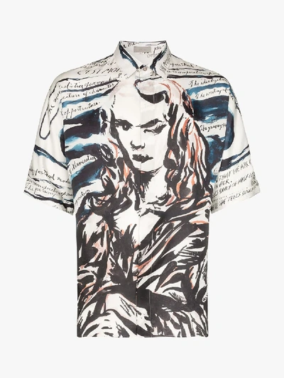 DIOR DIOR HOMME X RAYMOND PETTIBON MONA LISA PRINT SILK SHIRT 943C553A470514165332