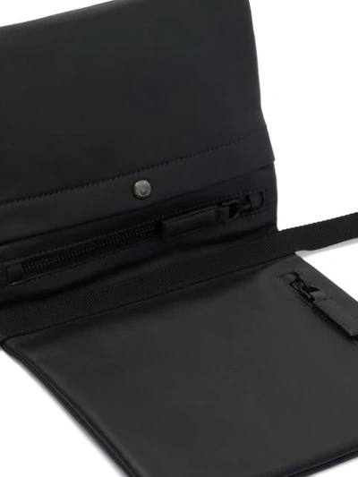 Shop Prada Logo Plaque Bi-fold Messenger Bag In Black