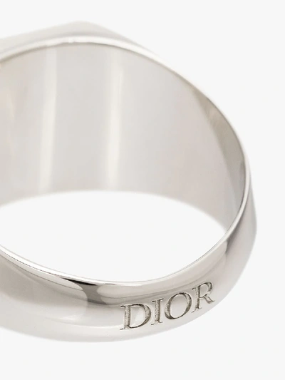 Shop Dior Homme Silver And Gold Cd Signet Ring In Mettalic