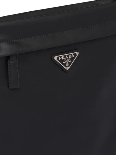 Shop Prada Logo Plaque Square Messenger Bag In Black