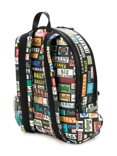 Shop Bally Logo Print Backpack In Black