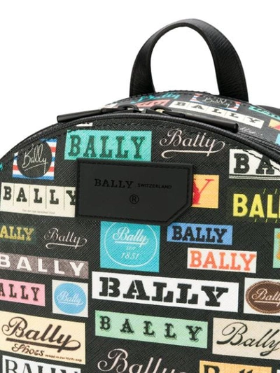 BALLY LOGO印花小牛皮背包 - 黑色