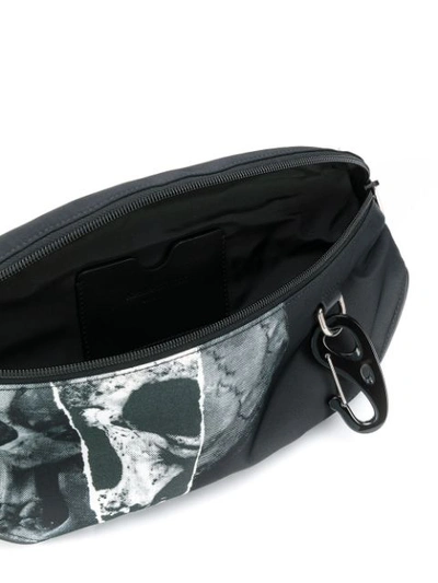 Shop Alexander Mcqueen Printed Skull Belt Bag In Black