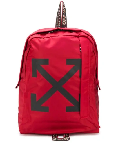 OFF-WHITE 箭头LOGO印花背包 - 红色