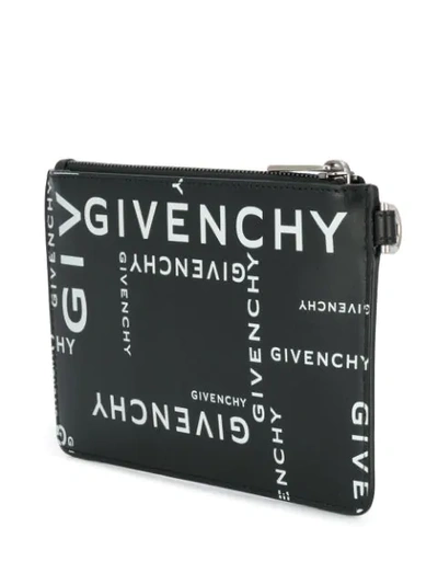 Shop Givenchy All Over Logo Print Pouch In White