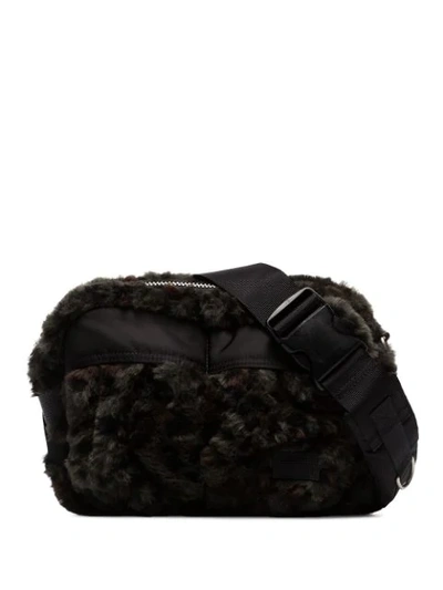 Shop Sacai Faux-fur Cross-body Bag In Black