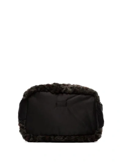 Shop Sacai Faux-fur Cross-body Bag In Black