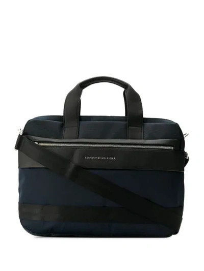 Shop Tommy Hilfiger Logo Laptop Bag In 413 Blue