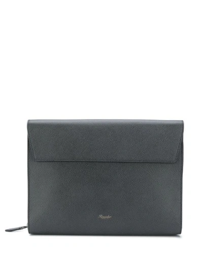 Shop Pineider Zip-around Folio Bag In Black