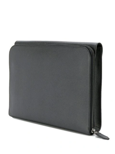 Shop Pineider Zip-around Folio Bag In Black