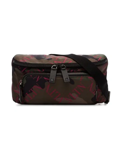 Shop Valentino Garavani Camouflage Belt Bag In Green