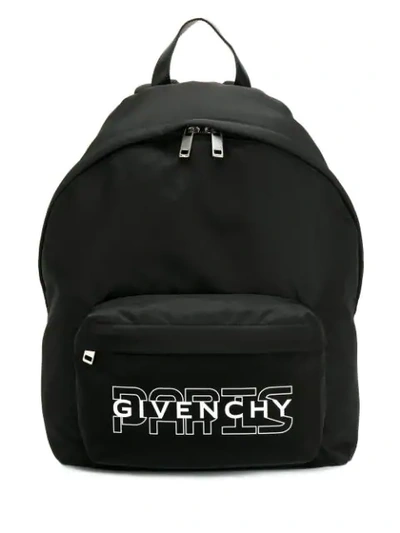 Shop Givenchy Logo Print Backpack In Black