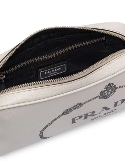 Shop Prada Saffiano Leather Belt Bag In White