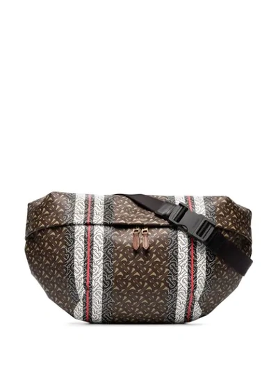 Shop Burberry Xl Sonny Monogram Belt Bag In Brown