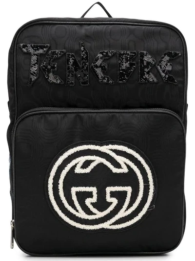 Shop Gucci Gg Logo Backpack In Black