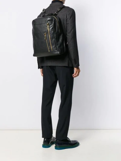 Shop Tagliatore Scott Leather Backpack In Black