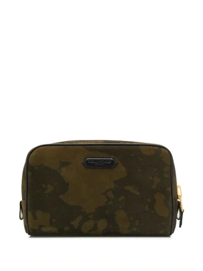 Shop Tom Ford Camouflage Print Zipped Wash Bag In C4906