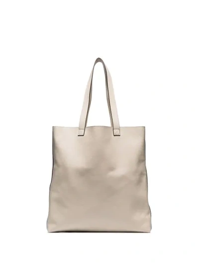 GUCCI WHITE LOGO LEATHER TOTE BAG - 白色