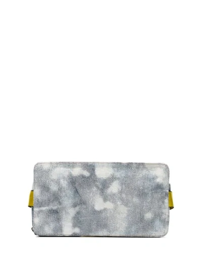 OFF-WHITE BLUE AND YELLOW BLEACHED DENIM CROSSBODY BAG - 蓝色