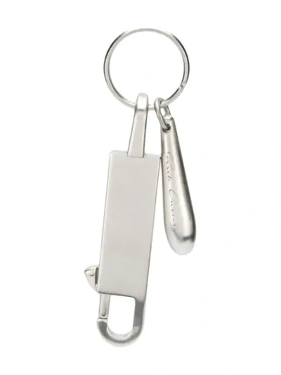 Shop Rick Owens Babel Teardrop Keychain In Silver