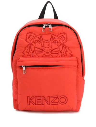 Shop Kenzo Tiger Padded Backpack In Orange
