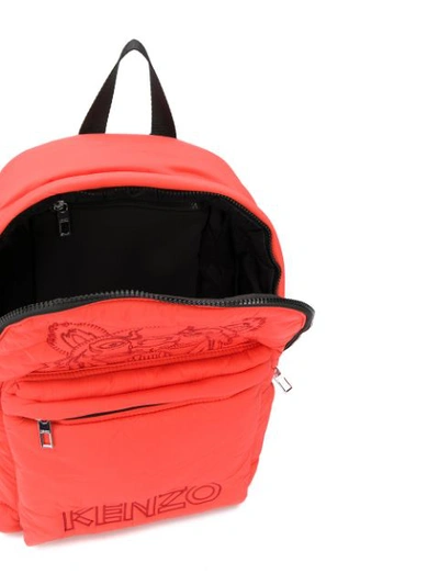 Shop Kenzo Tiger Padded Backpack In Orange