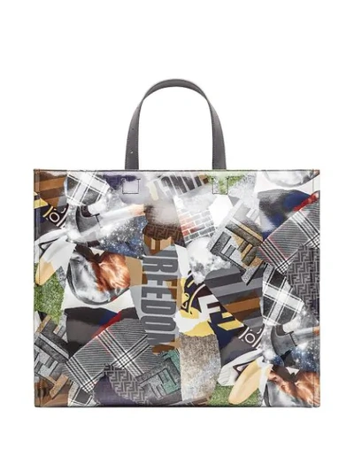 Shop Fendi Collage Logo Tote  In Multicolour