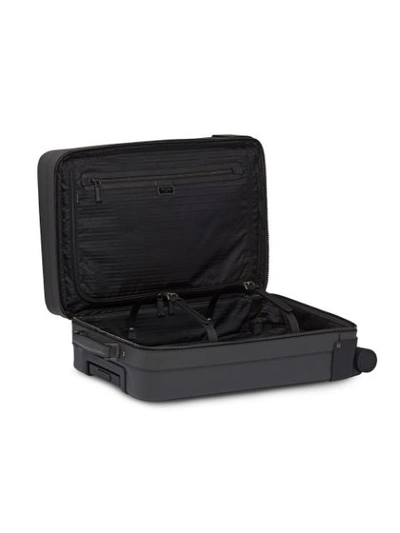 Shop Prada Saffiano Leather Wheeled Carry-on In Black