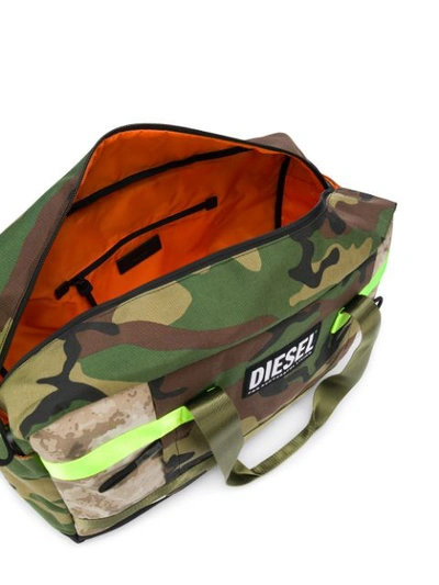 Shop Diesel Camo Duffle Holdall In Green