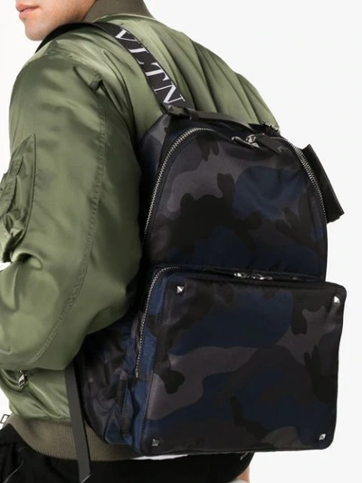 Valentino Garavani Camouflage Backpack In Blue, ModeSens