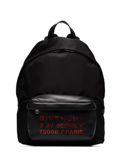 Shop Givenchy Address Print Backpack In Black