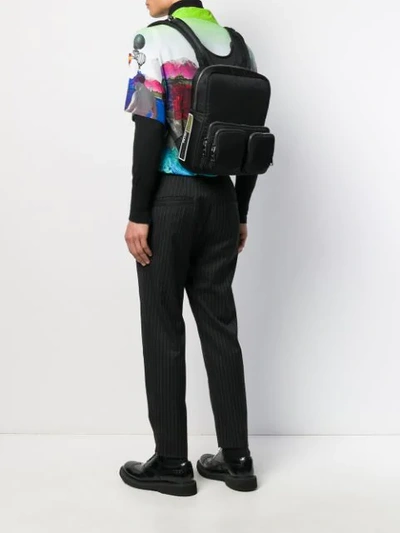 Shop Prada Utility Pocket Backpack In Black