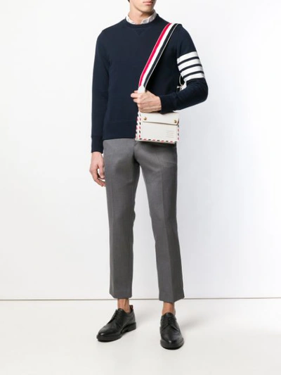 Shop Thom Browne Mail Clutch In 100 White