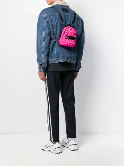 Shop Kenzo Mini Logo Print Backpack In Pink