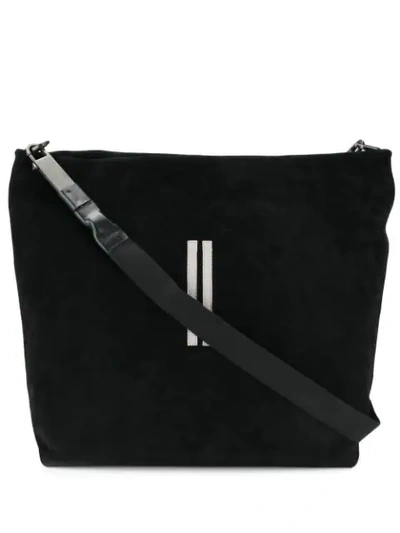 Shop Rick Owens Two Stripe Shoulder Bag In Black