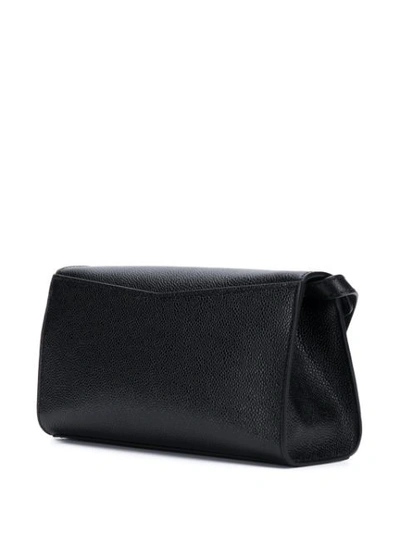 Shop Thom Browne Pebbled Shoulder Bag In Black