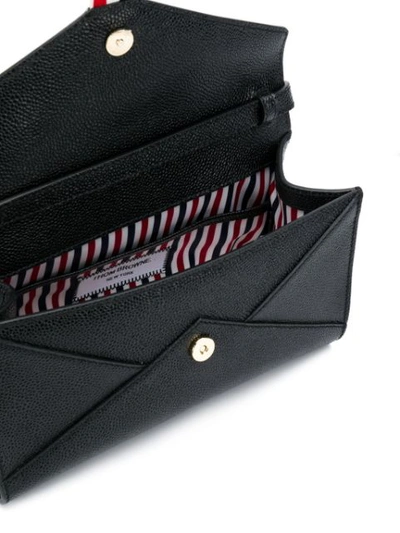 Shop Thom Browne Pebbled Shoulder Bag In Black